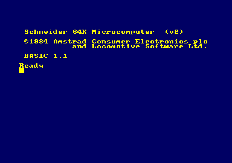 Schneider CPC 664 bootscreen, Firmware v2 adn BASIC 1.1.