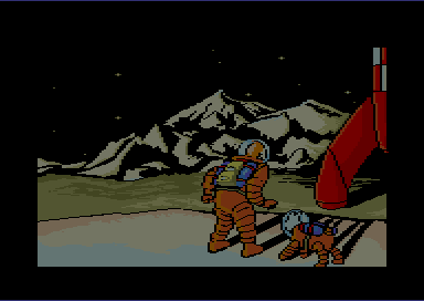 Tintin on the Moon - Title screen (Titus, 1990)