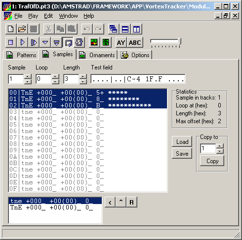 Instruments editor